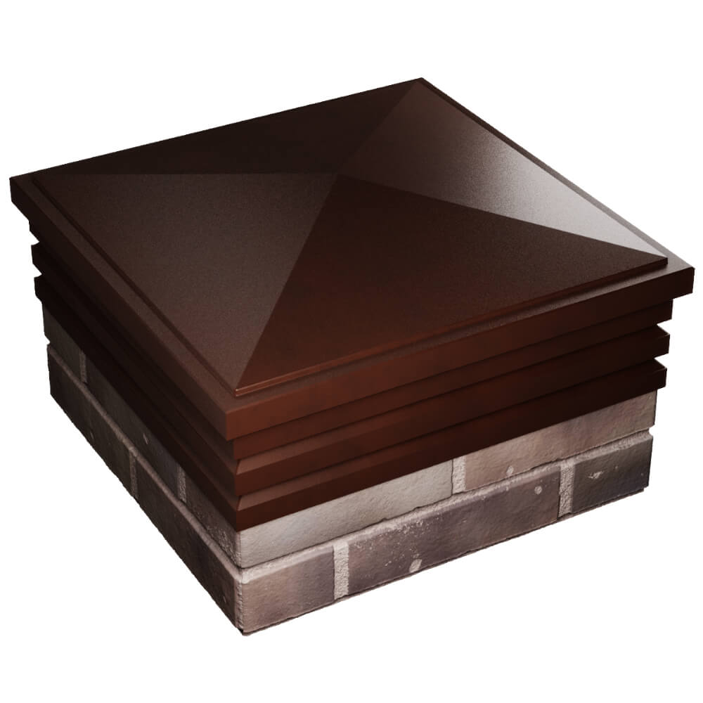 Колпак Zking Бона ХайТек Коричневый на столб 2х2 кирпича (513х513мм) в Камышине фото