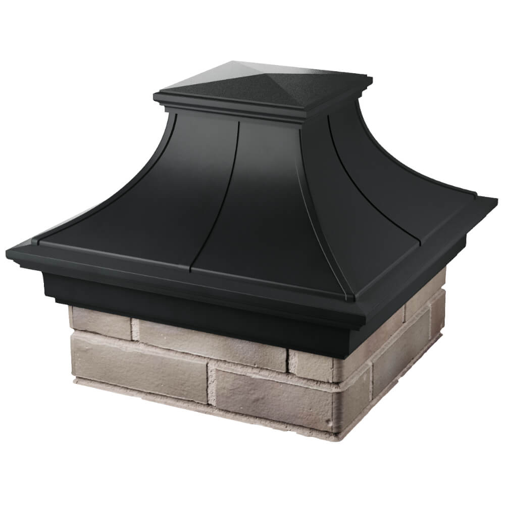Колпак Zking Монблан Премиум Черный на столб 1.5х1.5 кирпича (385х385мм) в Камышине фото