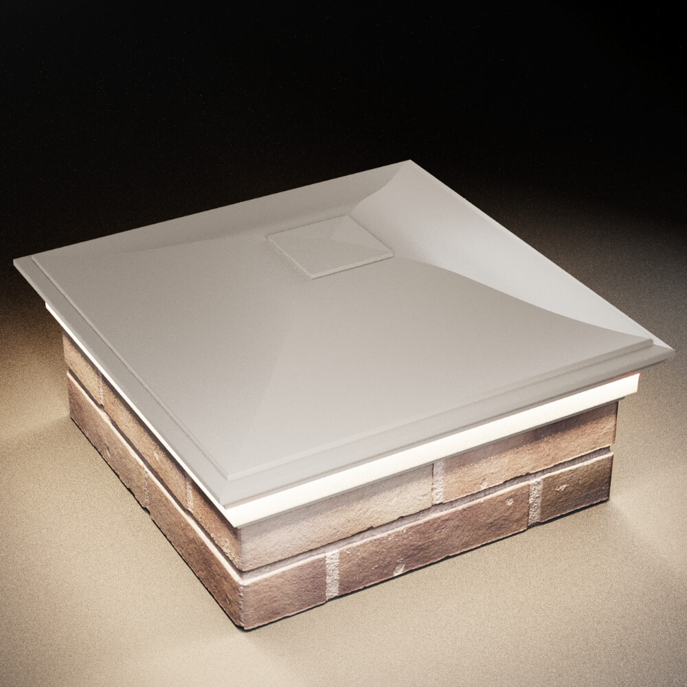 Колпак Zking Монблан Бежевый на столб 2х2 кирпича (515х515мм) c подсветкой в Камышине фото