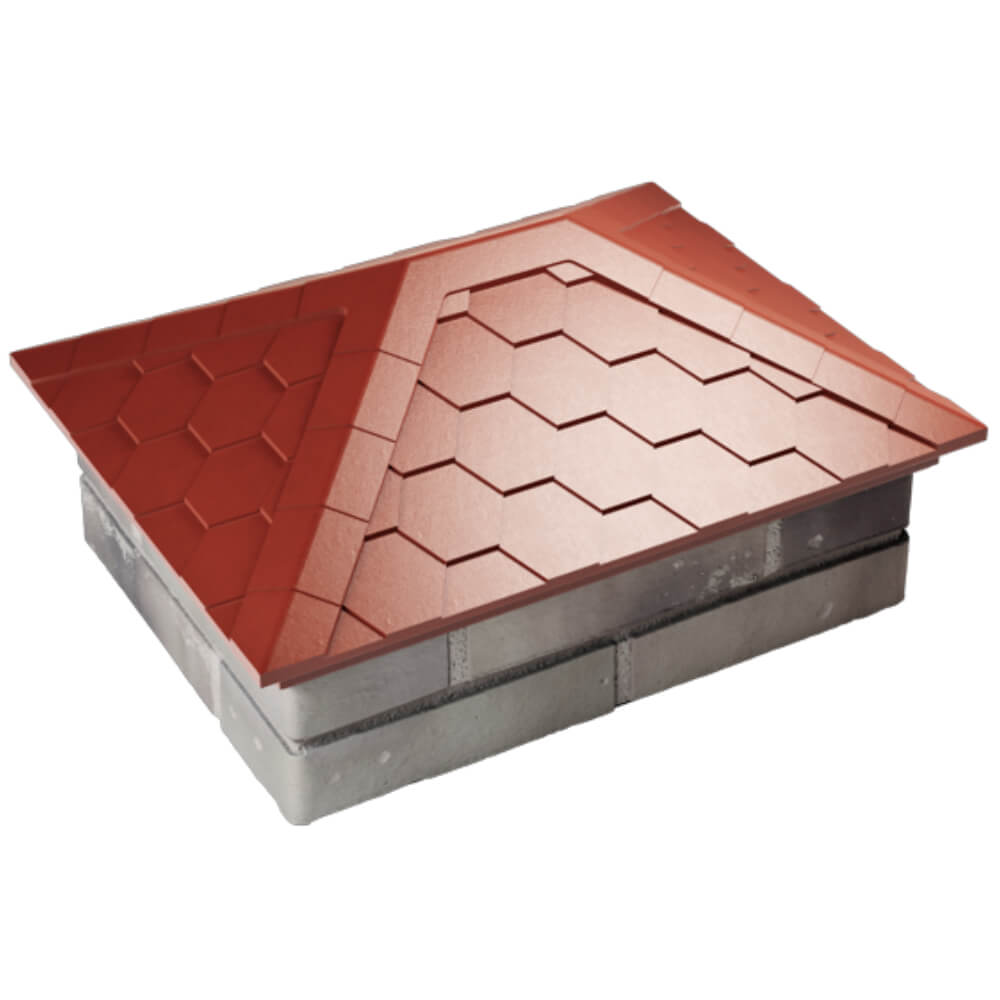 Колпак Zking Эверест Красный на столб 2х1.5 кирпича (520х390мм) Камышин фото