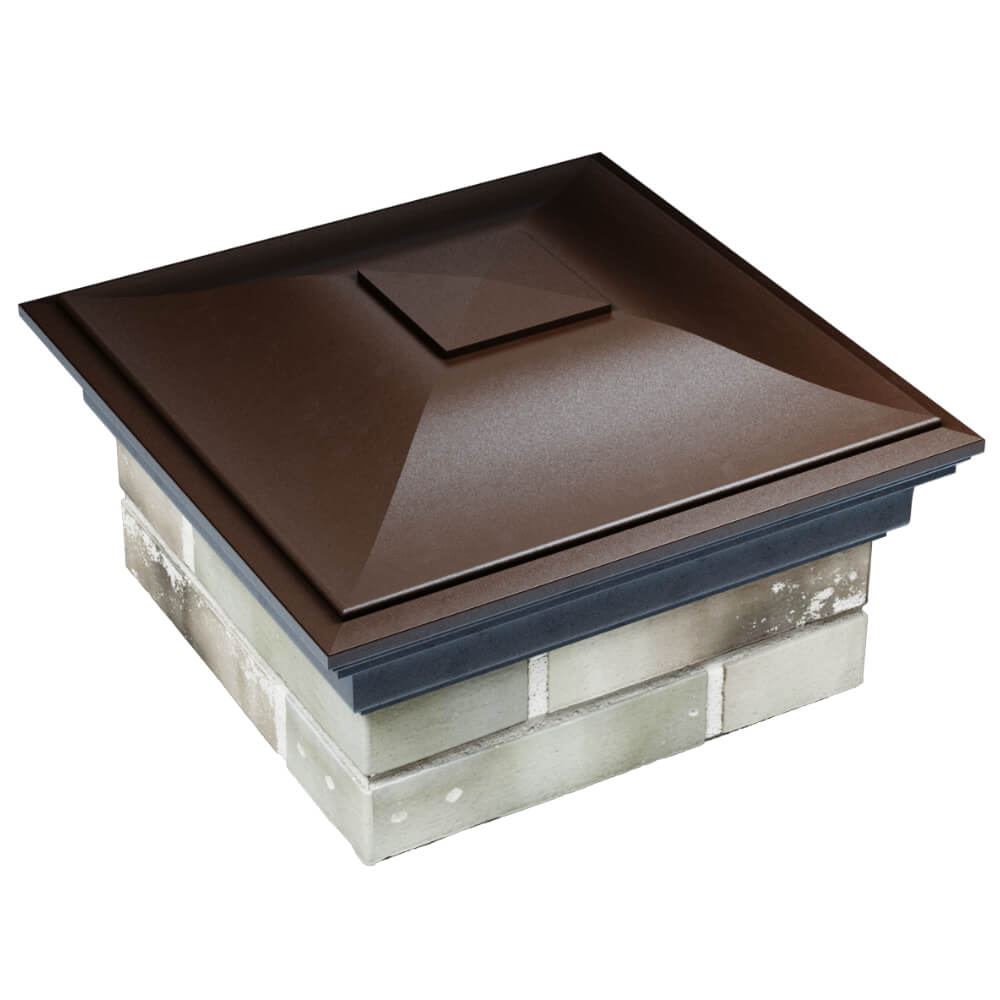 Колпак Zking Монблан Коричневый на столб 1.5х1.5 кирпича (385х385мм) в Камышине фото