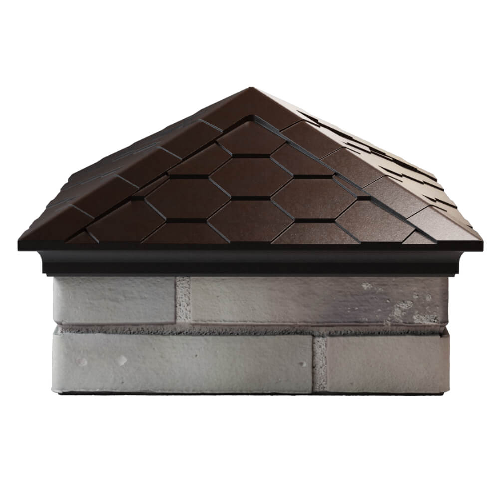 Колпак Zking Эверест Коричневый на столб 1.5х1.5 кирпича (390х390мм) Камышин фото