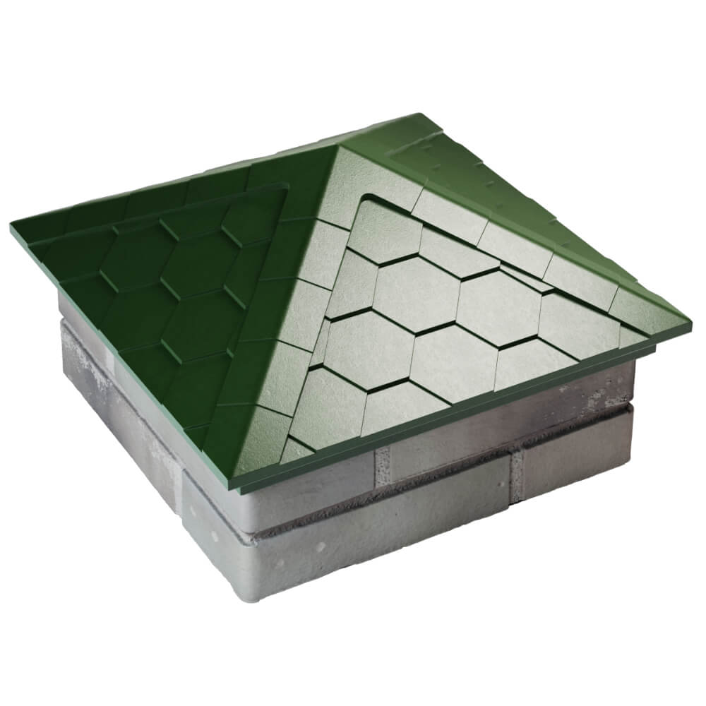 Колпак Zking Эверест Зеленый на столб 1.5х1.5 кирпича (390х390мм) в Камышине фото