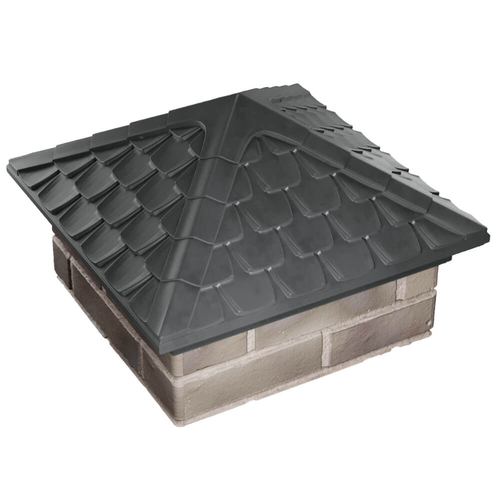 Колпак Zking Эльбрус Серый на столб 1.5х1.5 кирпича (385х385мм) в Камышине фото