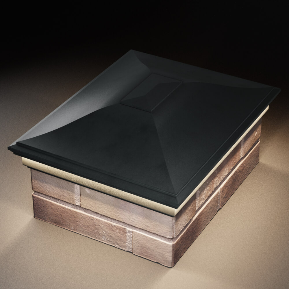 Колпак Zking Монблан Черный на столб 2х1.5 кирпича (515х385мм) c подсветкой в Камышине фото