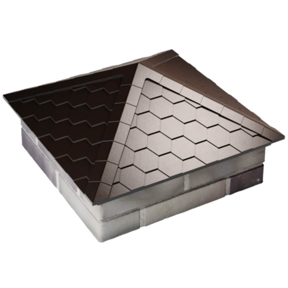Колпак Zking Эверест Коричневый на столб 2х2 кирпича (535х535мм) Камышин фото