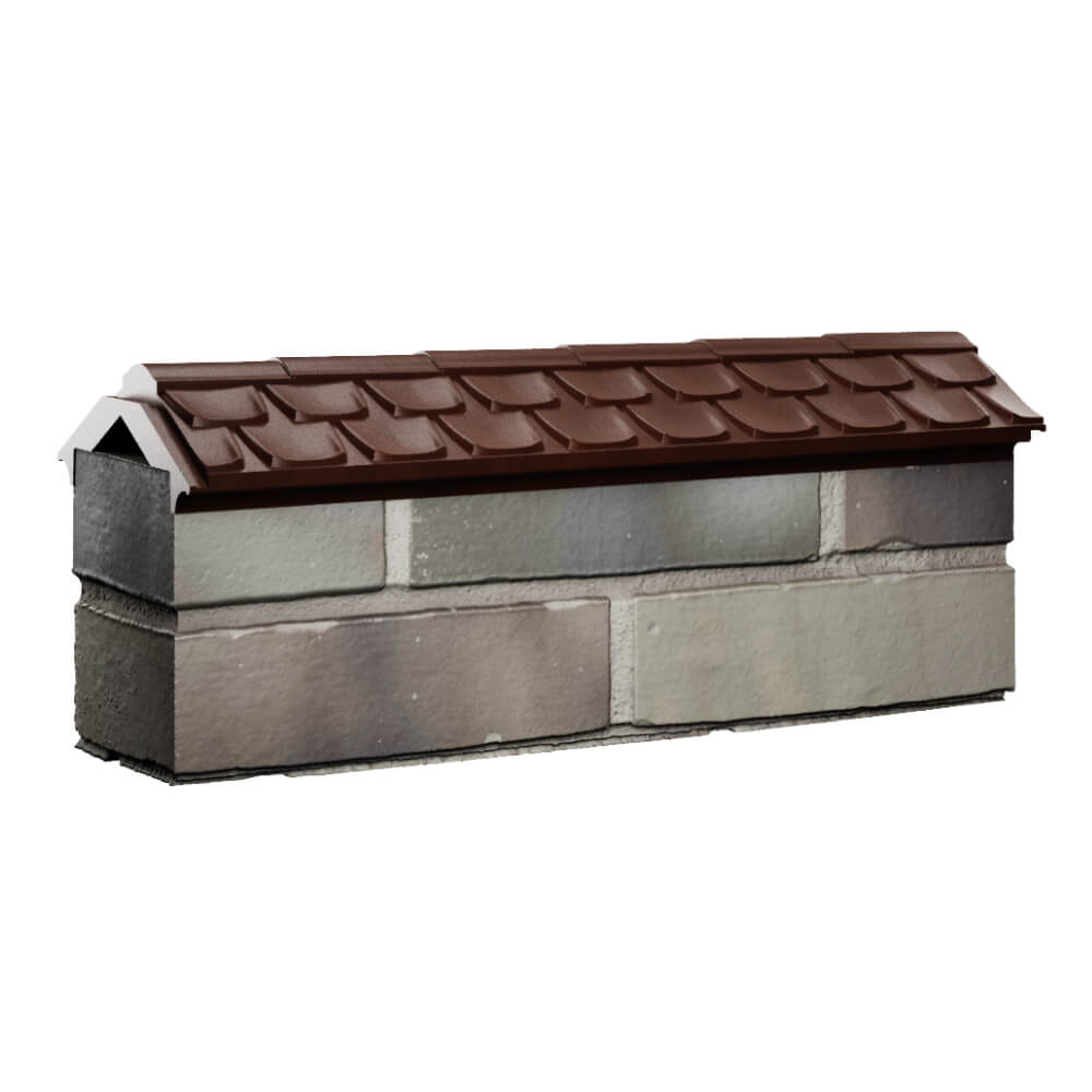 Парапет Zking Эльбрус Коричневый с посадкой на 0.5 кирпича (130мм) Камышин фото