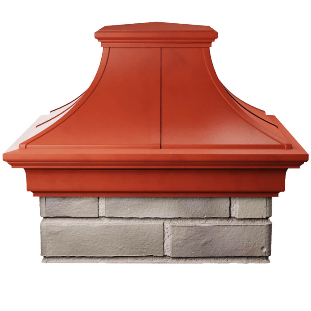 Колпак Zking Монблан Премиум Красный на столб 1.5х1.5 кирпича (385х385мм) Камышин фото