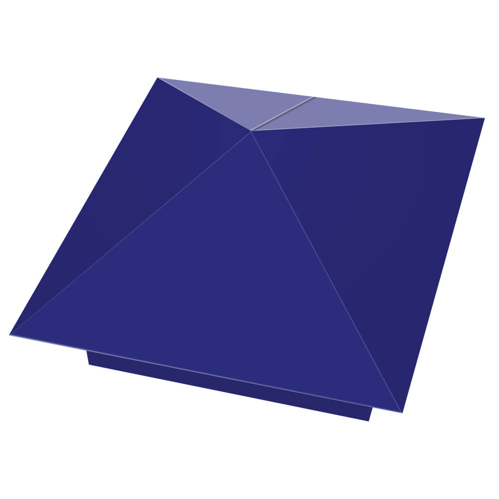 Колпак металлический 400х400мм RAL5002 Синий Ультрамарин заборный Камышин фото