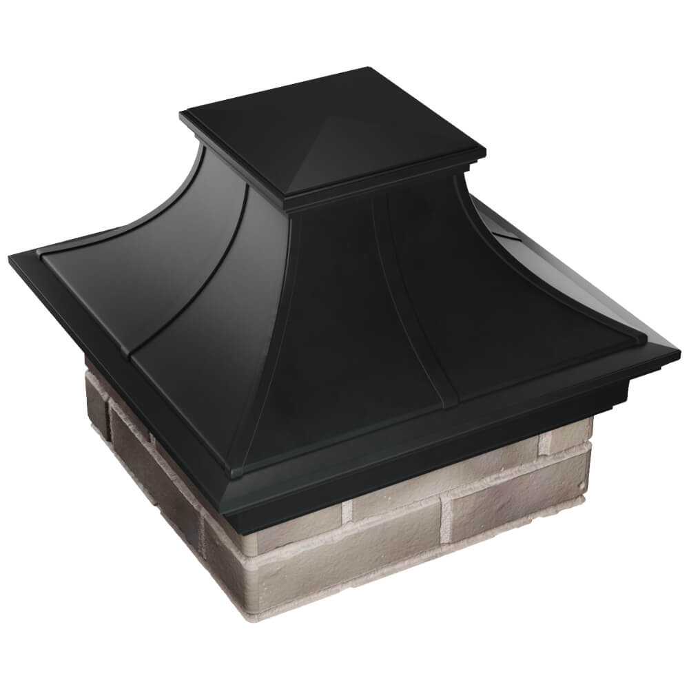 Колпак Zking Монблан Премиум Черный на столб 1.5х1.5 кирпича (385х385мм) в Камышине фото