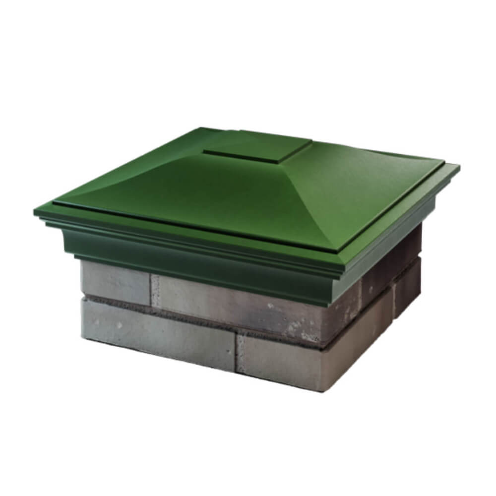 Колпак Zking Монблан Зеленый на столб 1.5х1.5 еврокирпича 0.7НФ (355х355мм) в Камышине фото