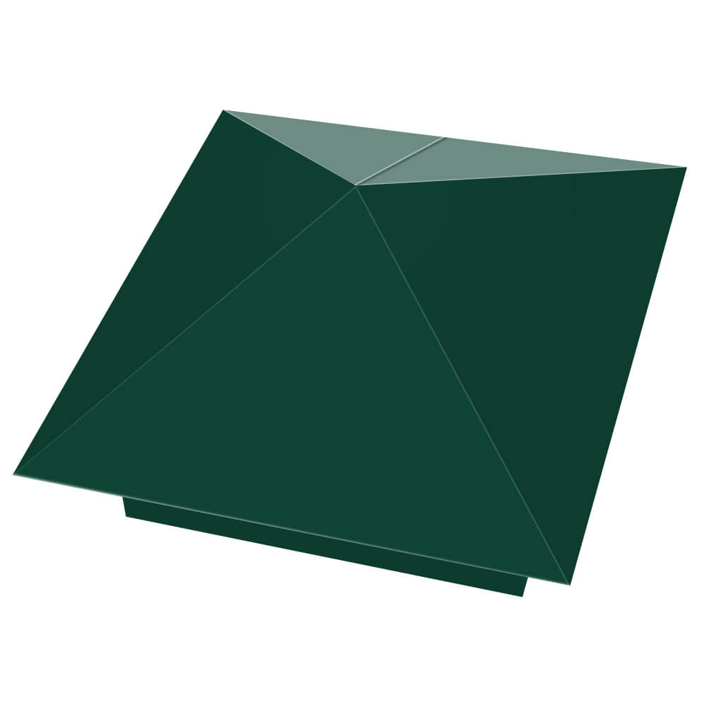 Колпак металлический 390х390мм RAL6005 Зеленый Мох заборный Камышин фото