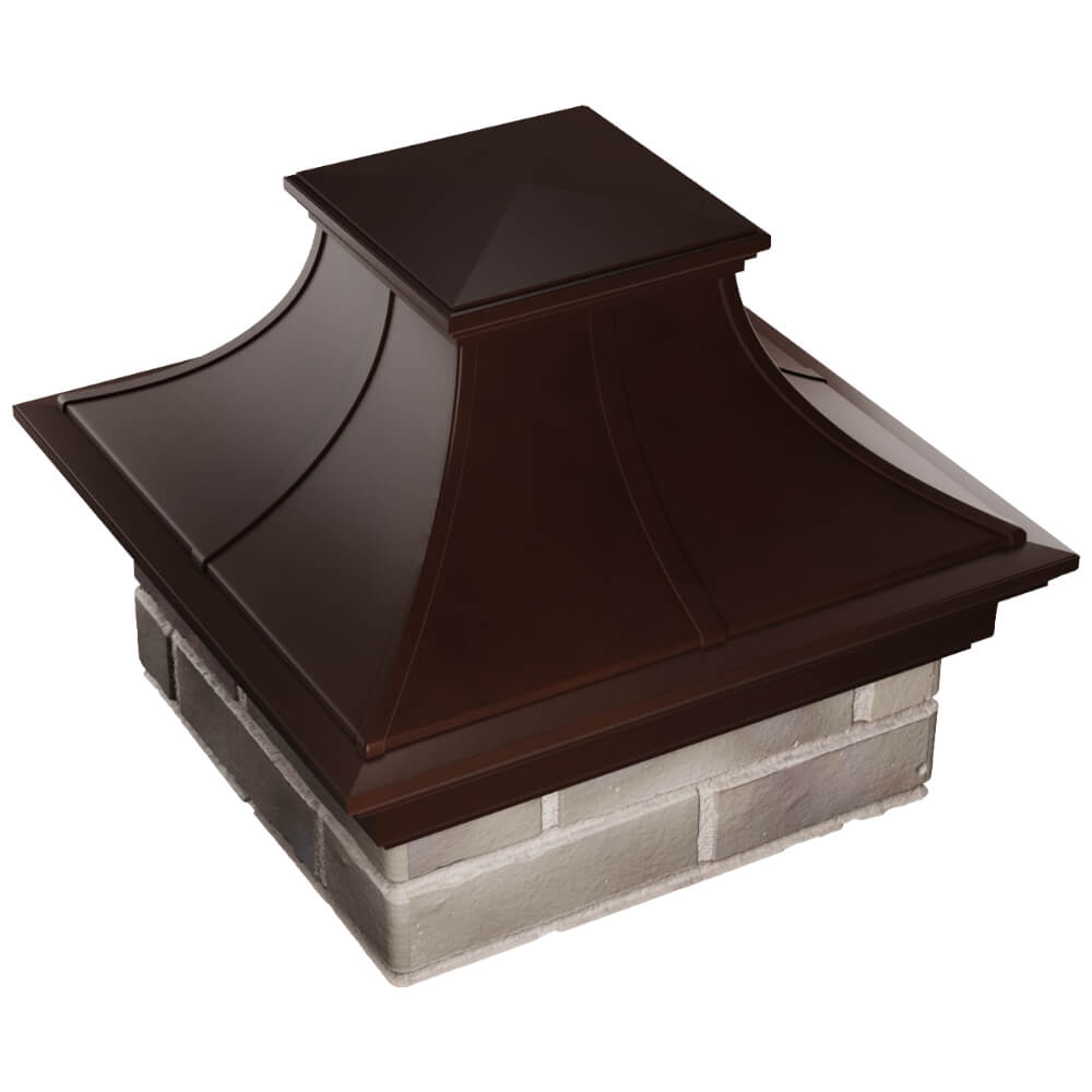 Колпак Zking Монблан Премиум Коричневый на столб 1.5х1.5 кирпича (385х385мм) в Камышине фото