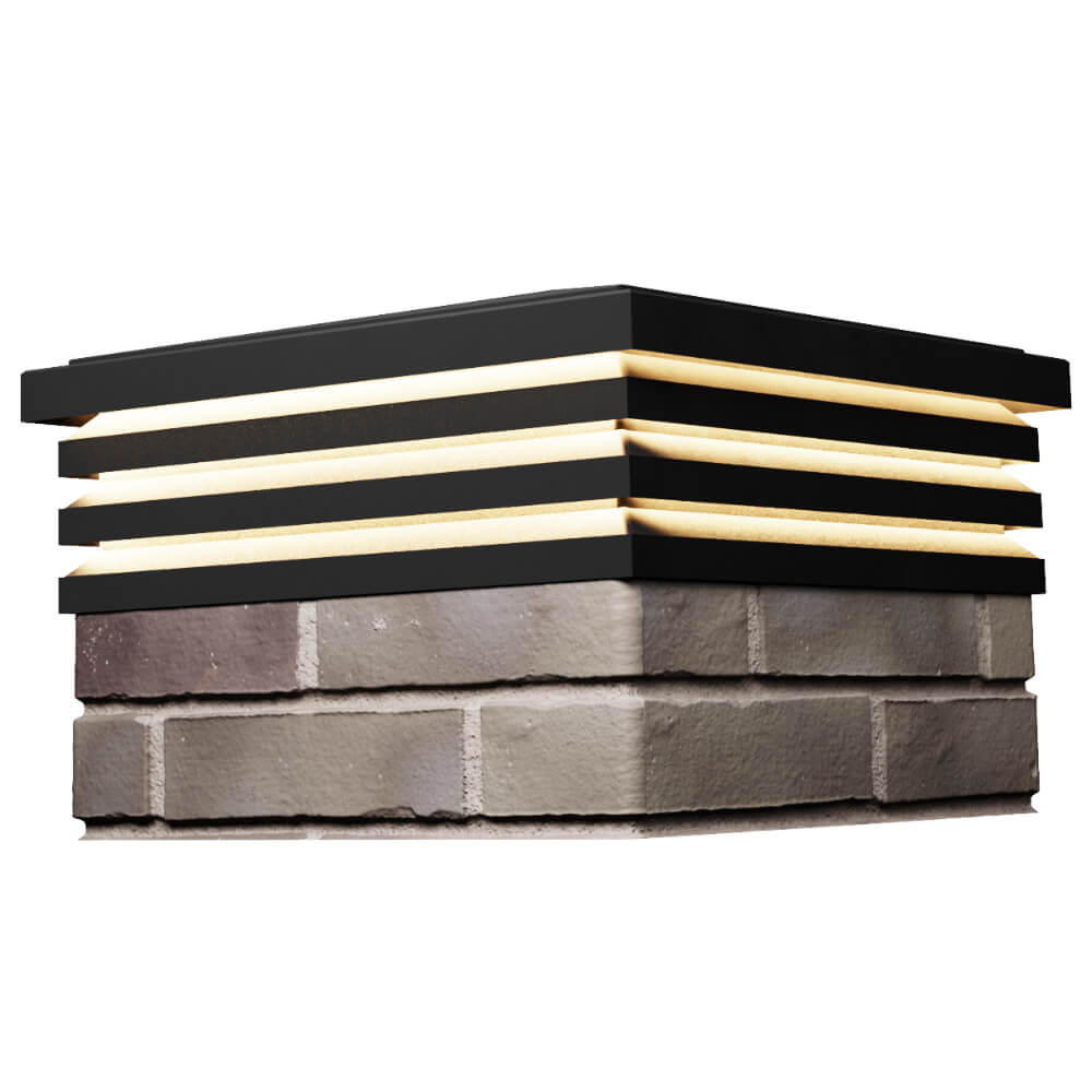 Колпак Zking Бона ХайТек Черный на столб 1.5х1.5 кирпича (385х385мм) с подсветкой в Камышине фото