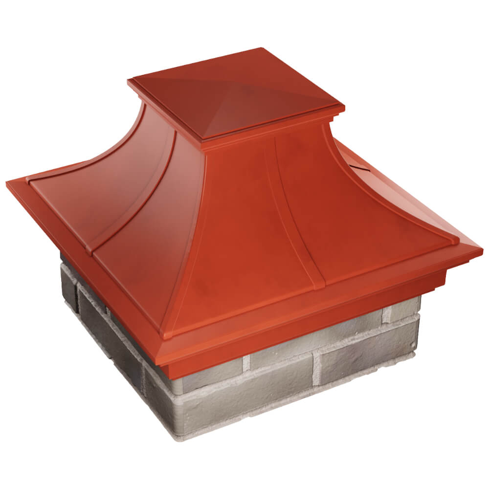 Колпак Zking Монблан Премиум Красный на столб 1.5х1.5 кирпича (385х385мм) в Камышине фото