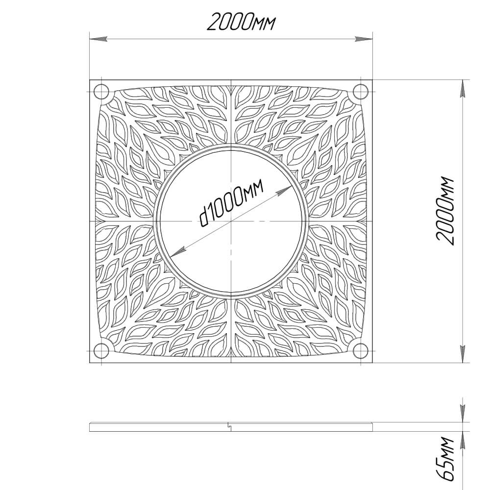 Приствольная решетка для дерева ZKING CRUST 2х2м Черная в Камышине фото