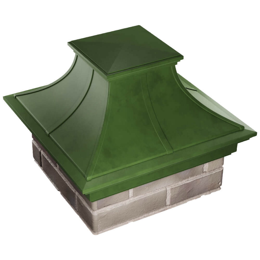 Колпак Zking Монблан Премиум Зеленый на столб 1.5х1.5 кирпича (385х385мм) в Камышине фото