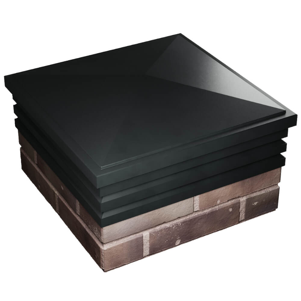 Колпак Zking Бона ХайТек Черный на столб 2х2 кирпича (513х513мм) в Камышине фото