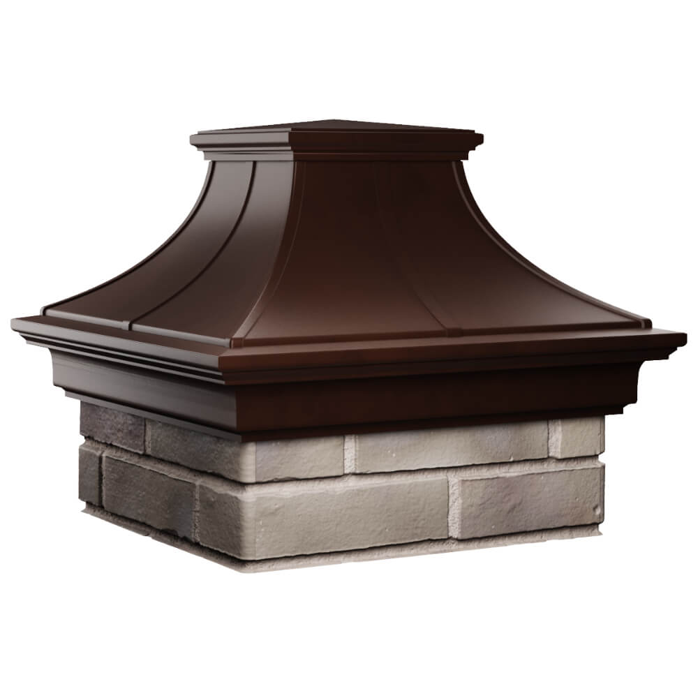 Колпак Zking Монблан Премиум Коричневый на столб 1.5х1.5 кирпича (385х385мм) в Камышине фото