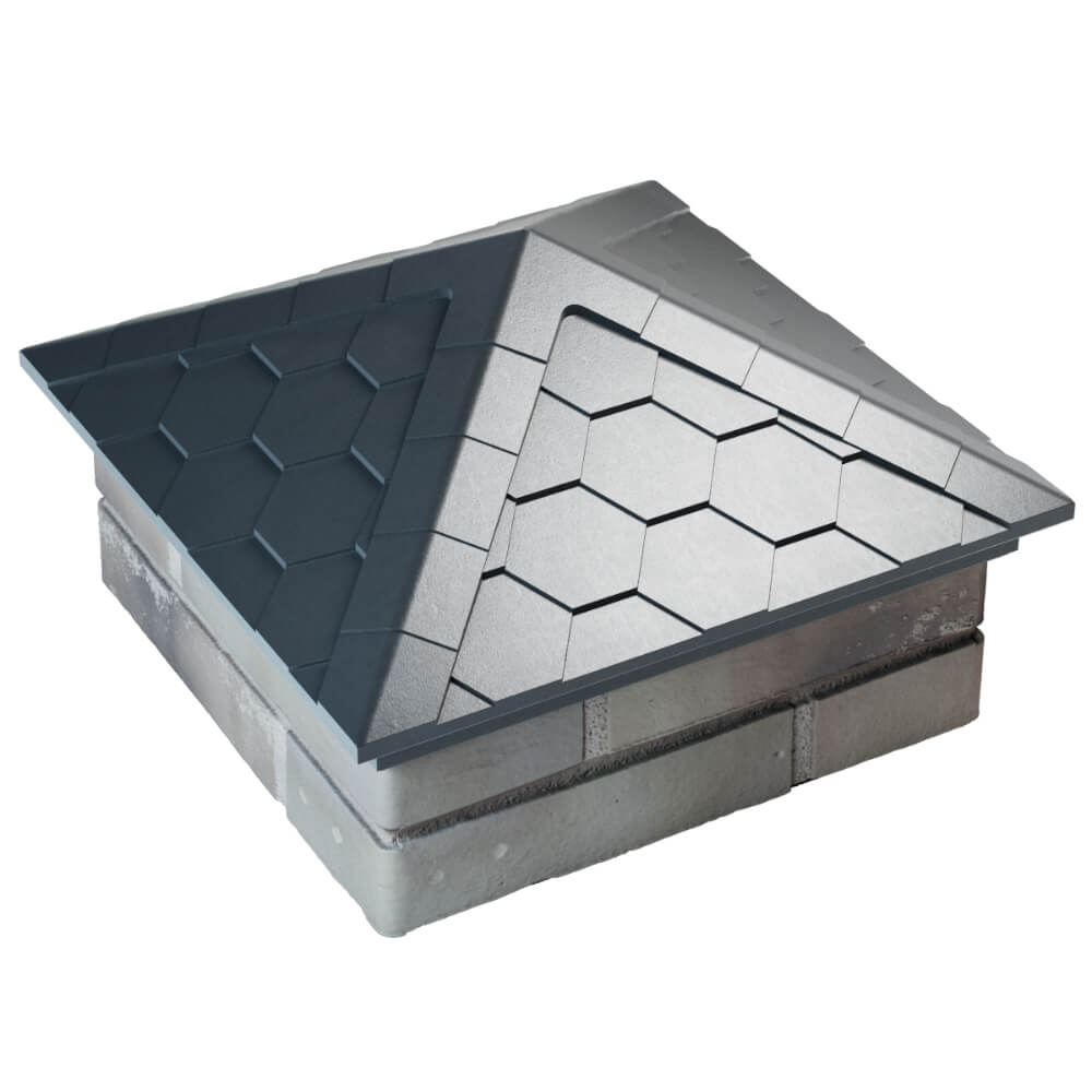 Колпак Zking Эверест Серый на столб 1.5х1.5 кирпича (390х390мм) в Камышине фото