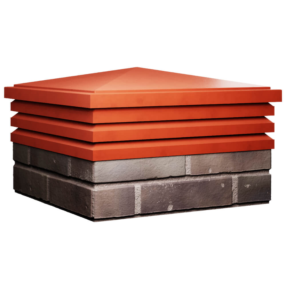 Колпак Zking Бона ХайТек Красный на столб 2х2 кирпича (513х513мм) в Камышине фото