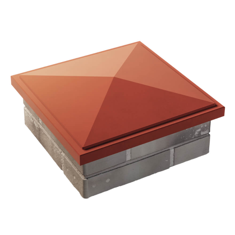 Колпак Zking БонаМоно Красный на столб 1.5х1.5 кирпича (385х385, 400х400мм) в Камышине фото