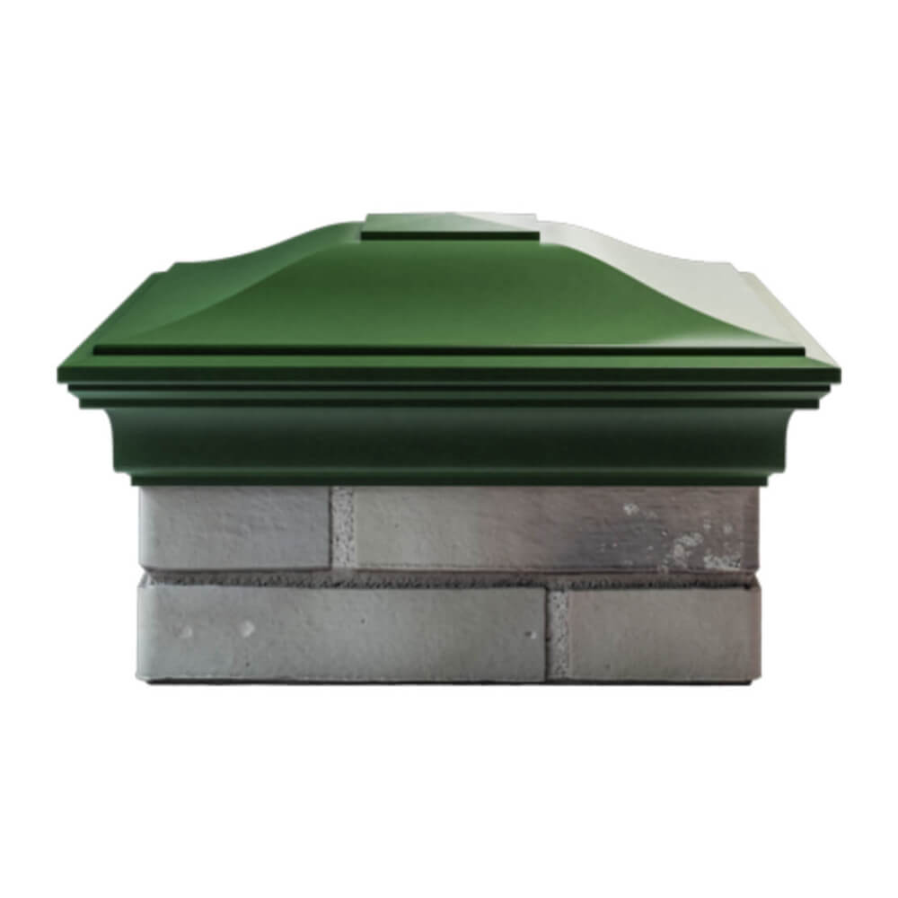 Колпак Zking Монблан Зеленый на столб 1.5х1.5 еврокирпича 0.7НФ (355х355мм) Камышин фото