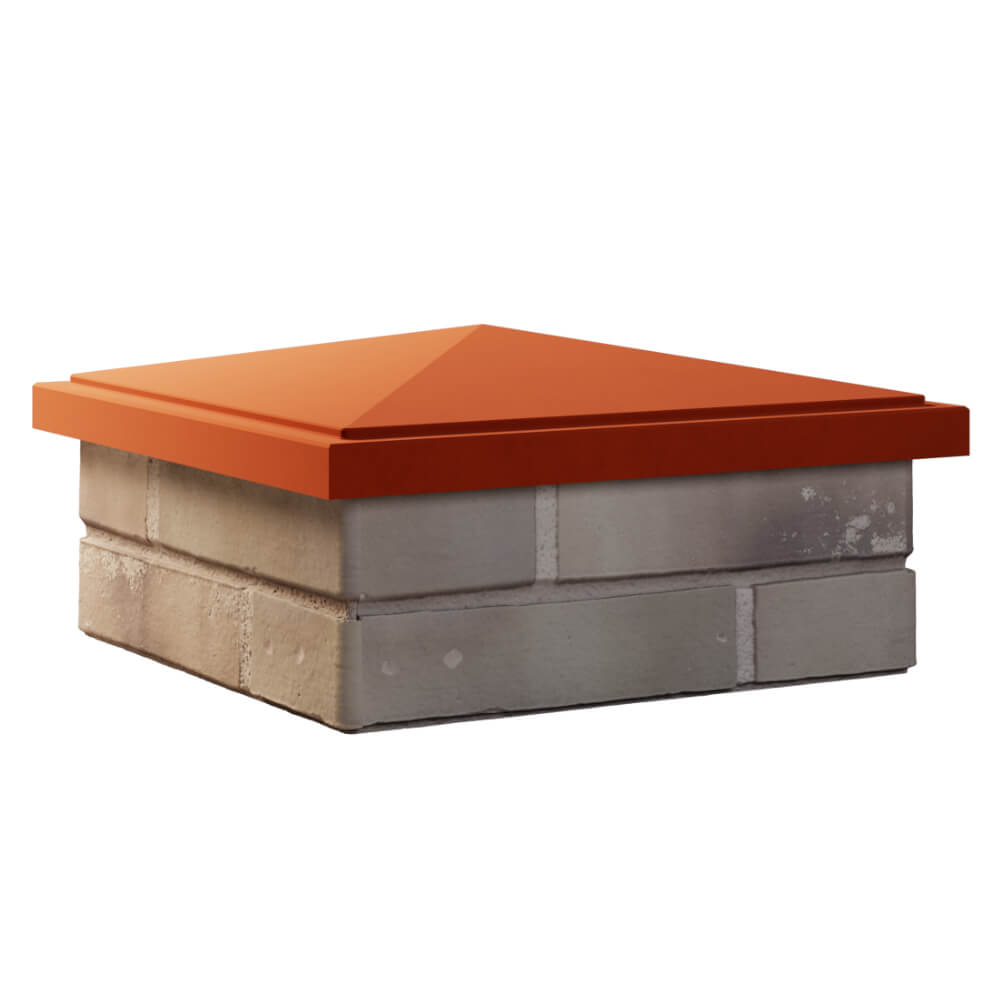 Колпак Zking БонаМоно Красный на столб 1.5х1.5 кирпича (385х385, 400х400мм) в Камышине фото