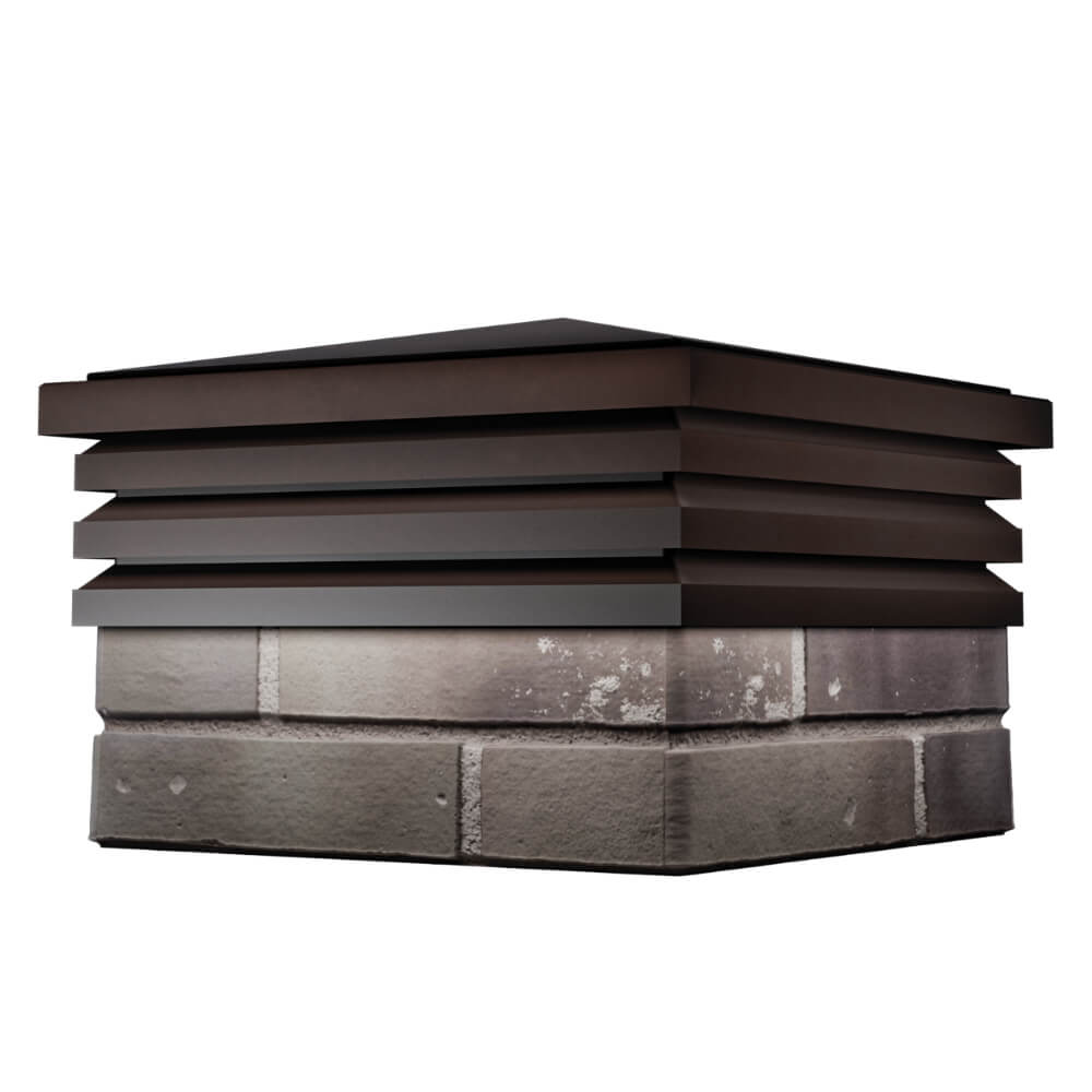 Колпак Zking Бона ХайТек Коричневый на столб 1.5х1.5 кирпича (385х385мм) в Камышине фото