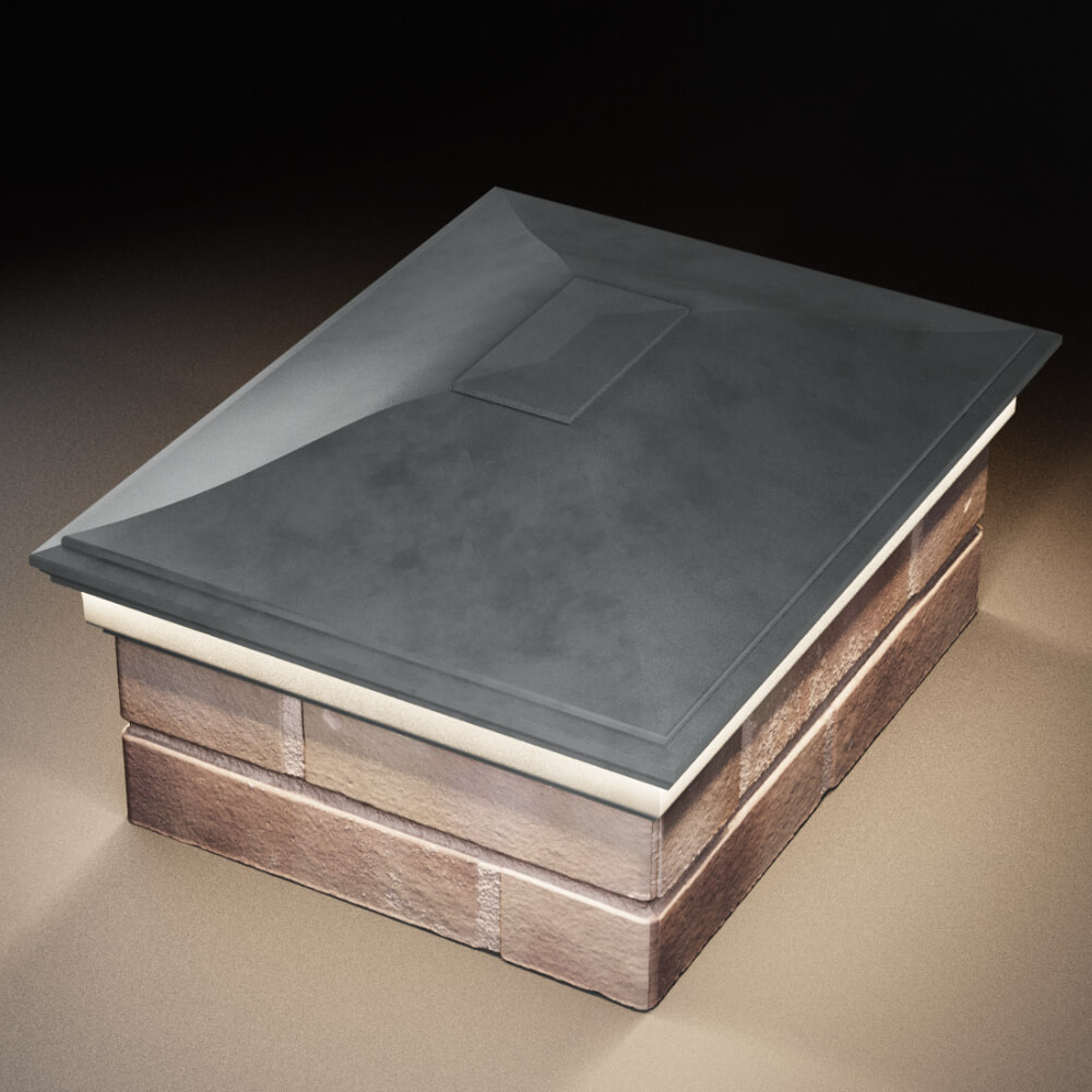 Колпак Zking Монблан Серый на столб 2х1.5 кирпича (515х385мм) c подсветкой в Камышине фото