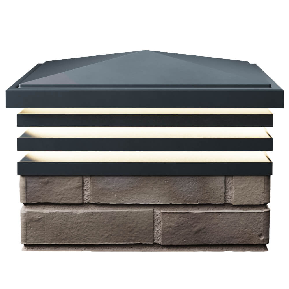 Колпак Zking Бона ХайТек Серый на столб 1.5х1.5 кирпича (385х385мм) с подсветкой в Камышине фото