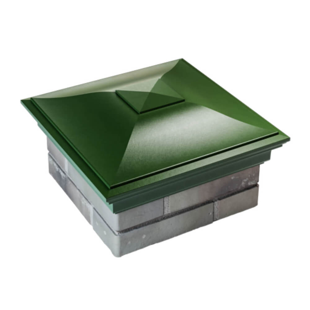Колпак Zking Монблан Зеленый на столб 1.5х1.5 еврокирпича 0.7НФ (355х355мм) в Камышине фото