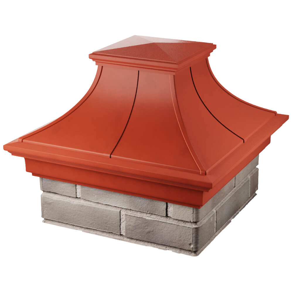 Колпак Zking Монблан Премиум Красный на столб 1.5х1.5 кирпича (385х385мм) в Камышине фото