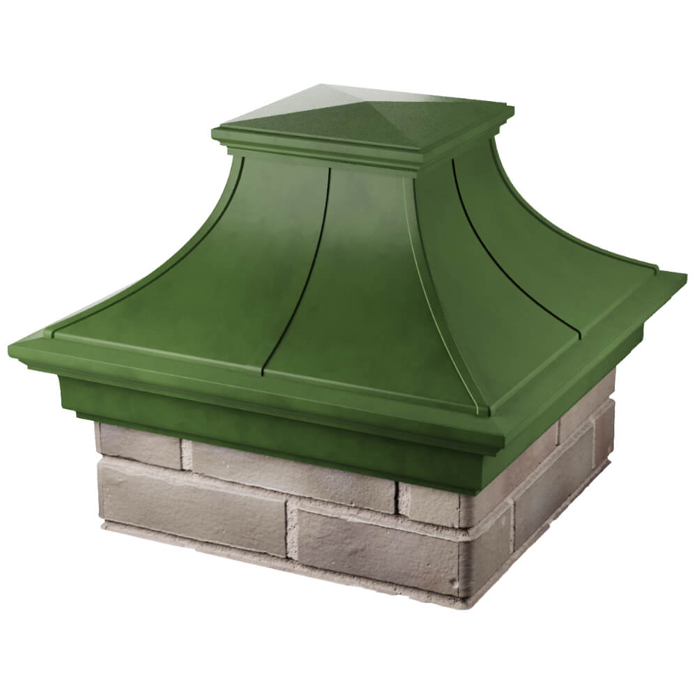 Колпак Zking Монблан Премиум Зеленый на столб 1.5х1.5 кирпича (385х385мм) в Камышине фото