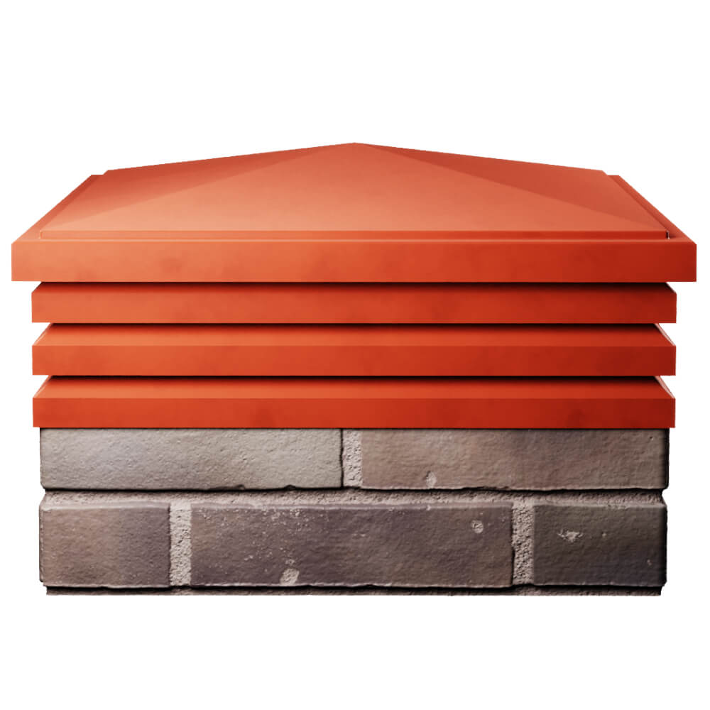 Колпак Zking Бона ХайТек Красный на столб 2х2 кирпича (513х513мм) Камышин фото