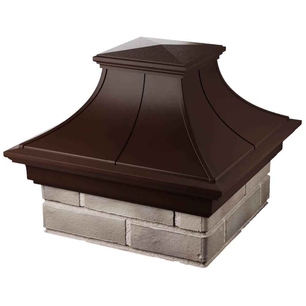 Колпак Zking Монблан Премиум Коричневый на столб 1.5х1.5 кирпича (385х385мм) в Камышине фото