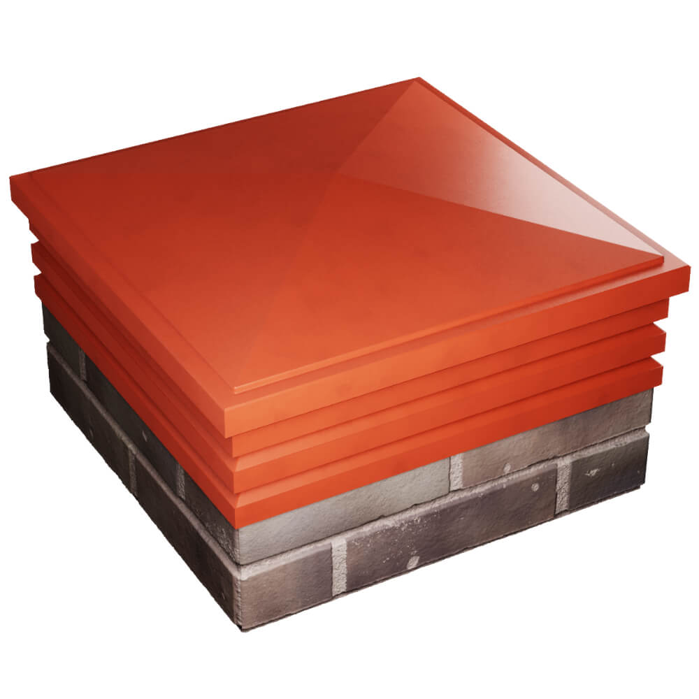 Колпак Zking Бона ХайТек Красный на столб 2х2 кирпича (513х513мм) в Камышине фото