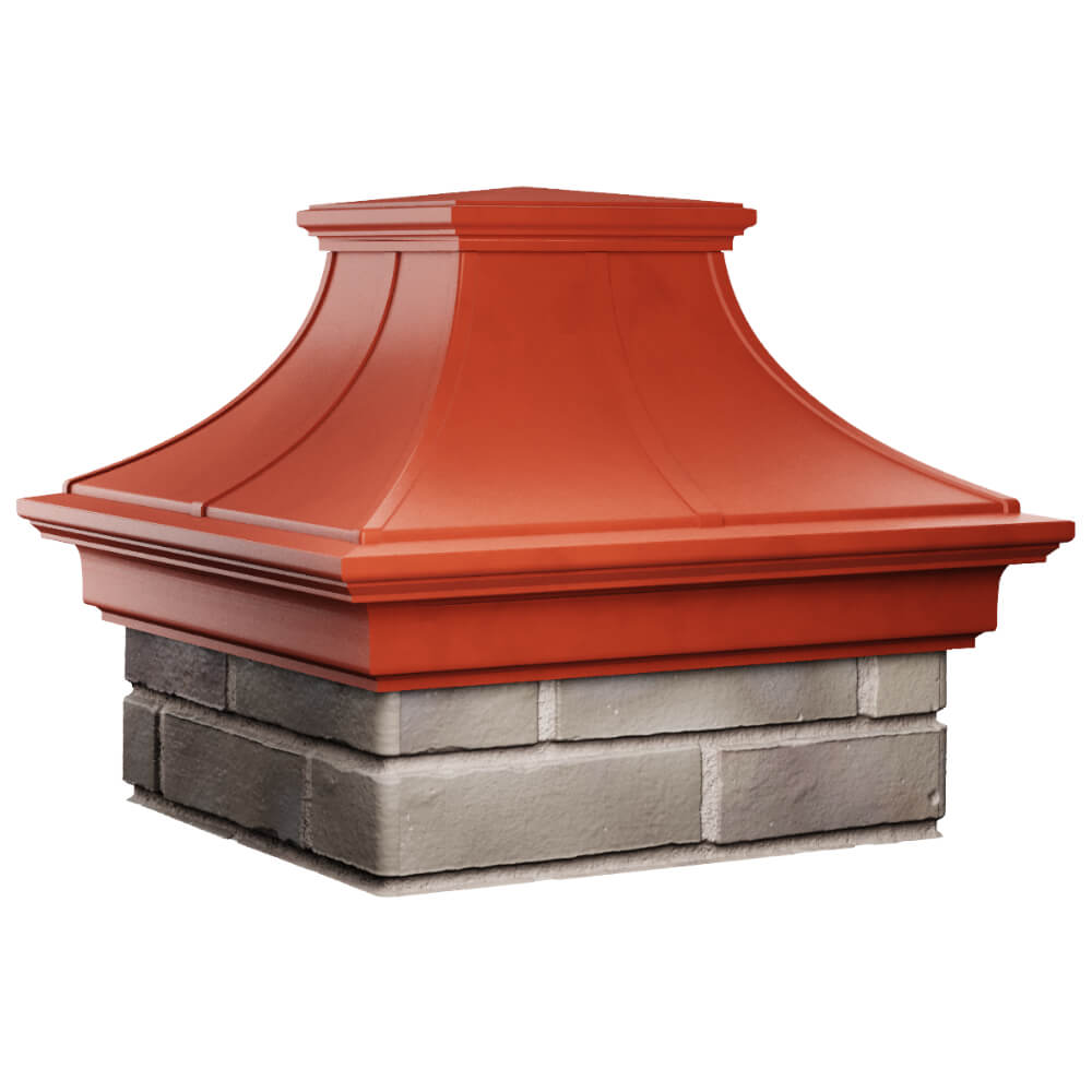 Колпак Zking Монблан Премиум Красный на столб 1.5х1.5 кирпича (385х385мм) в Камышине фото