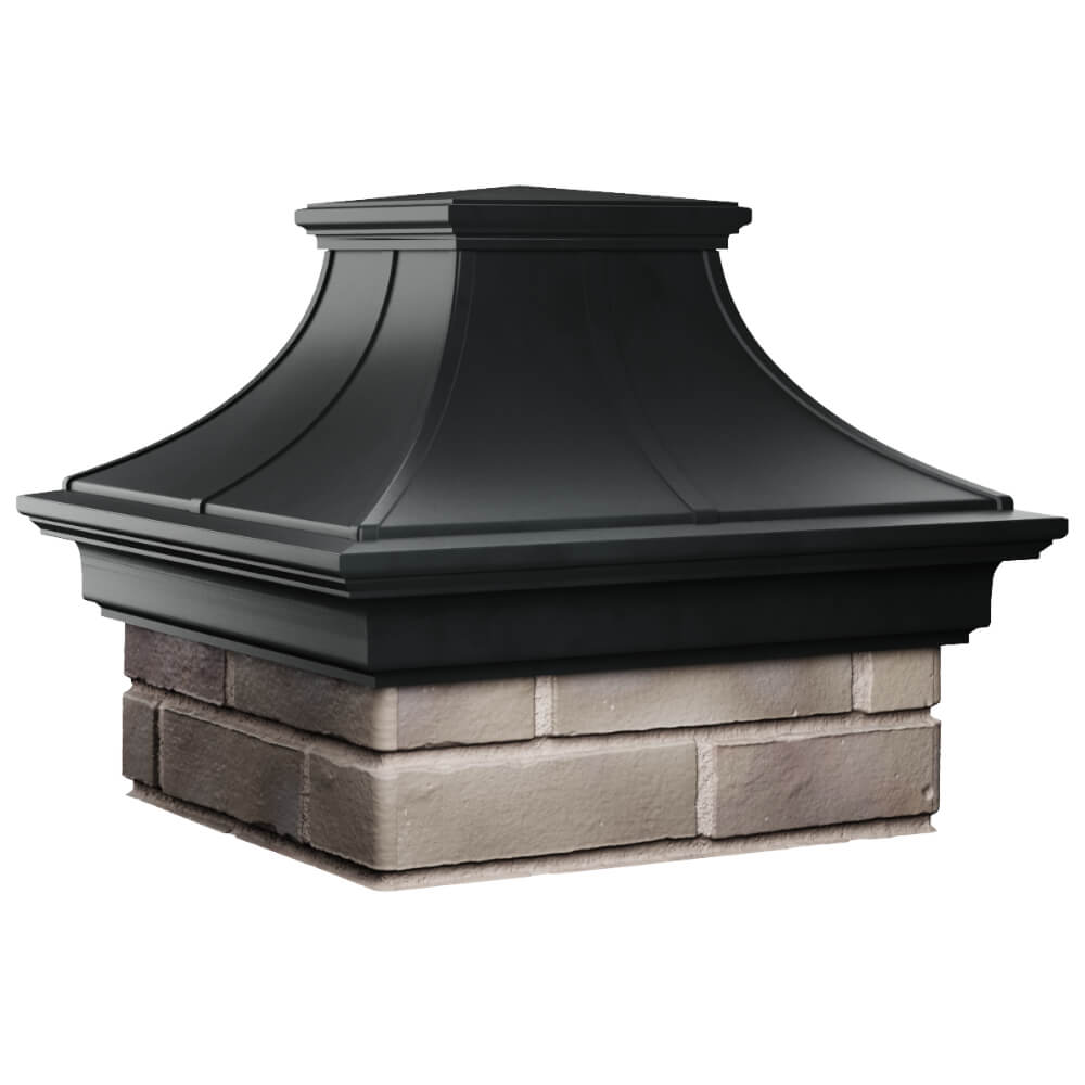 Колпак Zking Монблан Премиум Черный на столб 1.5х1.5 кирпича (385х385мм) в Камышине фото