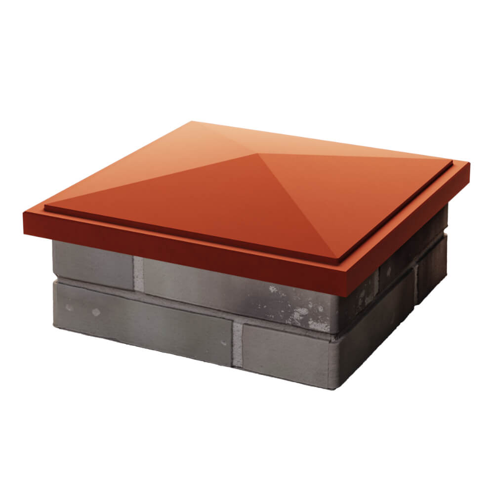 Колпак Zking БонаМоно Красный на столб 1.5х1.5 кирпича (385х385, 400х400мм) в Камышине фото