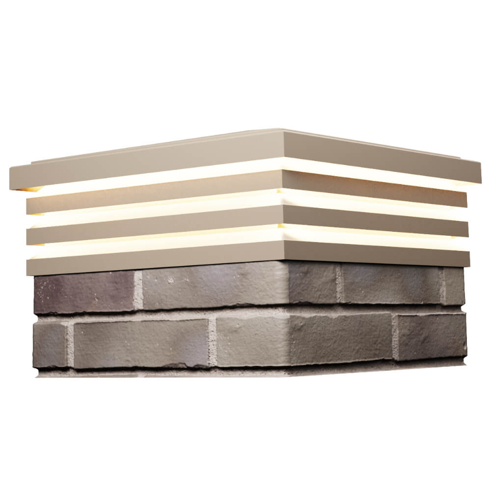 Колпак Zking Бона ХайТек Бежевый на столб 1.5х1.5 кирпича (385х385мм) с подсветкой в Камышине фото