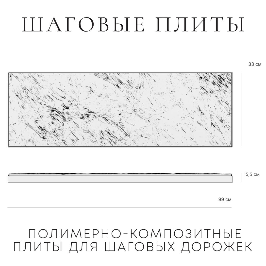 Шаговая плита STONE Графитовый Серый 990х330х55мм в Камышине фото