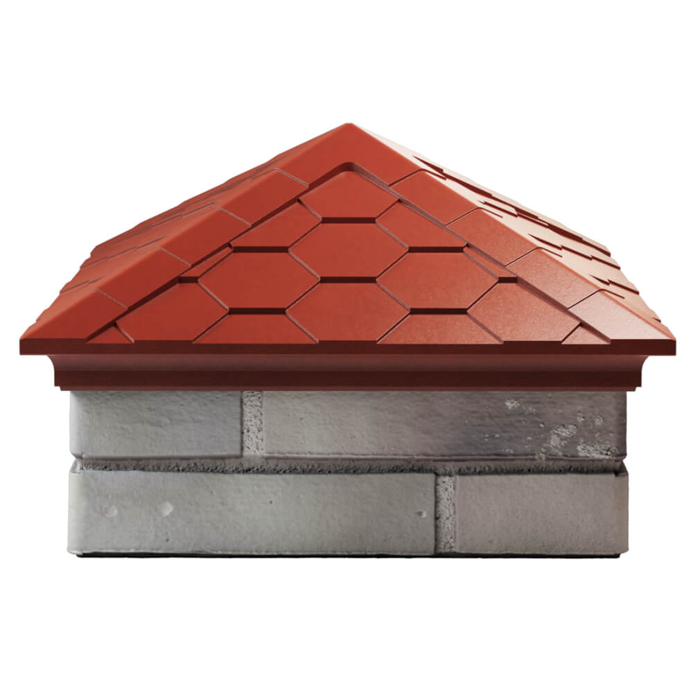 Колпак Zking Эверест Красный на столб 1.5х1.5 кирпича (390х390мм) Камышин фото