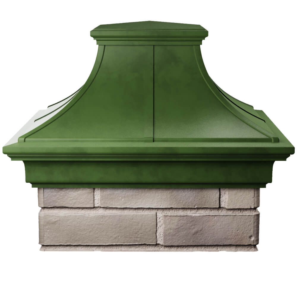 Колпак Zking Монблан Премиум Зеленый на столб 1.5х1.5 кирпича (385х385мм) Камышин фото