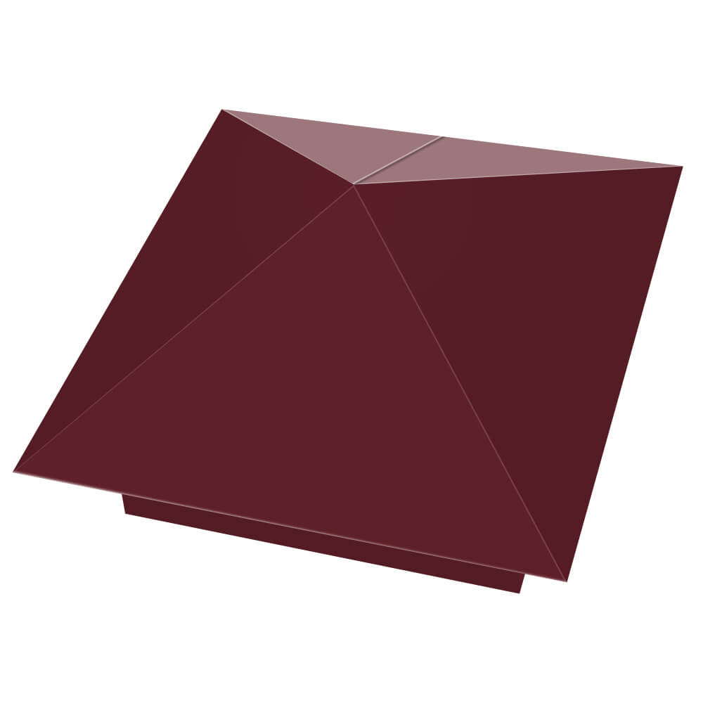 Колпак металлический 390х390мм RAL3005 Красное Вино заборный Камышин фото