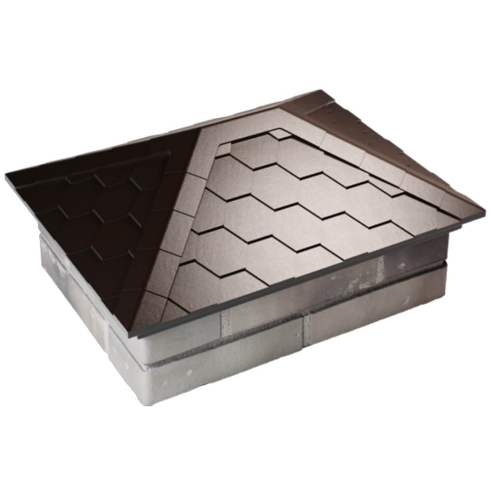 Колпак Zking Эверест Коричневый на столб 2х1.5 кирпича (520х390мм) Камышин фото