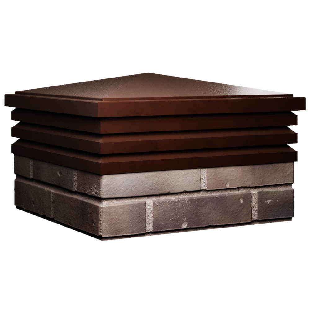 Колпак Zking Бона ХайТек Коричневый на столб 2х2 кирпича (513х513мм) в Камышине фото