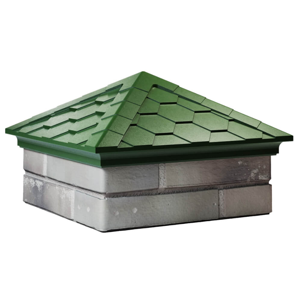 Колпак Zking Эверест Зеленый на столб 1.5х1.5 кирпича (390х390мм) в Камышине фото