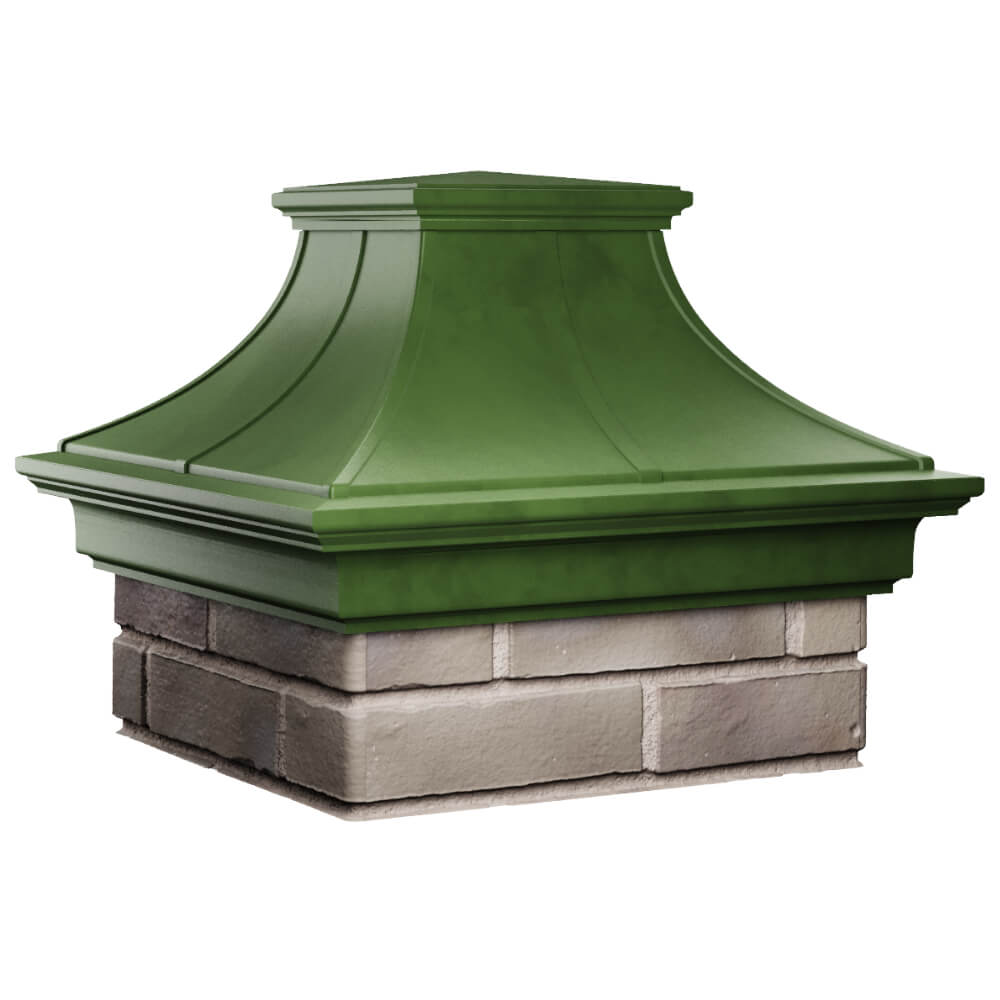 Колпак Zking Монблан Премиум Зеленый на столб 1.5х1.5 кирпича (385х385мм) в Камышине фото