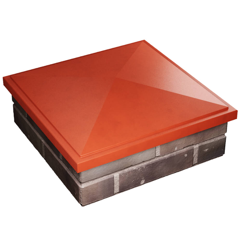 Колпак Zking БонаМоно Красный на столб 2х2 кирпича (515х515, 530х530мм) в Камышине фото